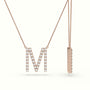 Initial "M" Diamond Necklace - 18k Gold — Rose Gold