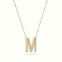 Initial "M" Diamond Necklace - 18k Gold — Yellow Gold