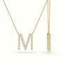 Initial "M" Diamond Necklace - 18k Gold — Yellow Gold