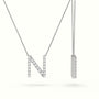 Initial "N" Diamond Necklace - 18k Gold — White Gold