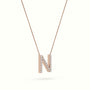 Initial "N" Diamond Necklace - 18k Gold — Rose Gold