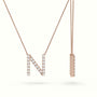 Initial "N" Diamond Necklace - 18k Gold — Rose Gold