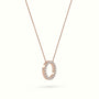 Initial "O" Diamond Necklace - 18k Gold — Rose Gold