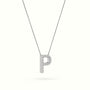 Initial "P" Diamond Necklace - 18k Gold — White Gold