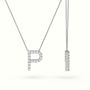 Initial "P" Diamond Necklace - 18k Gold — White Gold