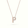 Initial "P" Diamond Necklace - 18k Gold — Rose Gold