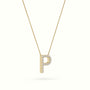 Initial "P" Diamond Necklace - 18k Gold — Yellow Gold