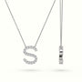 Initial "S" Diamond Necklace - 18k Gold — White Gold