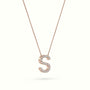 Initial "S" Diamond Necklace - 18k Gold — Rose Gold