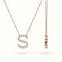 Initial "S" Diamond Necklace - 18k Gold — Rose Gold