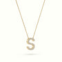 Initial "S" Diamond Necklace - 18k Gold — Yellow Gold