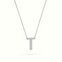 Initial "T" Diamond Necklace - 18k Gold — White Gold