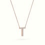 Initial "T" Diamond Necklace - 18k Gold — Rose Gold