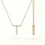 Initial "T" Diamond Necklace - 18k Gold — Yellow Gold