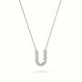 Initial "U" Diamond Necklace - 18k Gold — White Gold