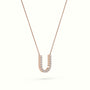 Initial "U" Diamond Necklace - 18k Gold — Rose Gold