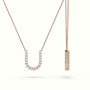 Initial "U" Diamond Necklace - 18k Gold — Rose Gold