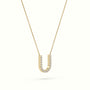 Initial "U" Diamond Necklace - 18k Gold — Yellow Gold