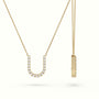 Initial "U" Diamond Necklace - 18k Gold — Yellow Gold