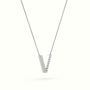 Initial "V" Diamond Necklace - 18k Gold — White Gold