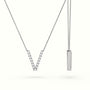 Initial "V" Diamond Necklace - 18k Gold — White Gold
