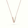 Initial "V" Diamond Necklace - 18k Gold — Rose Gold