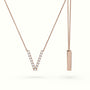 Initial "V" Diamond Necklace - 18k Gold — Rose Gold