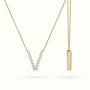 Initial "V" Diamond Necklace - 18k Gold — Yellow Gold