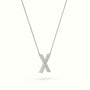 Initial "X" Diamond Necklace - 18k Gold — White Gold