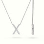 Initial "X" Diamond Necklace - 18k Gold — White Gold