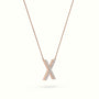 Initial "X" Diamond Necklace - 18k Gold — Rose Gold