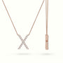 Initial "X" Diamond Necklace - 18k Gold — Rose Gold