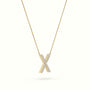 Initial "X" Diamond Necklace - 18k Gold — Yellow Gold