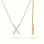 Initial "X" Diamond Necklace - 18k Gold — Yellow Gold