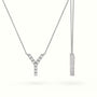 Initial "Y" Diamond Necklace - 18k Gold — White Gold