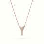 Initial "Y" Diamond Necklace - 18k Gold — Rose Gold