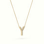 Initial "Y" Diamond Necklace - 18k Gold — Yellow Gold