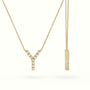 Initial "Y" Diamond Necklace - 18k Gold — Yellow Gold
