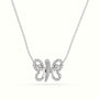 Butterfly Pendant Set With Total 1 Carat Round Diamonds — White Gold