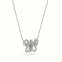 Butterfly Pendant Set With Total 1 Carat Round Diamonds — White Gold