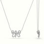 Butterfly Pendant Set With Total 1 Carat Round Diamonds — White Gold