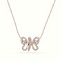 Butterfly Pendant Set With Total 1 Carat Round Diamonds — Rose Gold