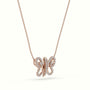 Butterfly Pendant Set With Total 1 Carat Round Diamonds — Rose Gold