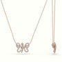 Butterfly Pendant Set With Total 1 Carat Round Diamonds — Rose Gold