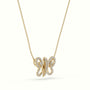 Butterfly Pendant Set With Total 1 Carat Round Diamonds — Yellow Gold