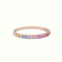 Rainbow Half Eternity Ring Natural Sapphires — Rose Gold