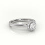 Round Cut Diamond 4 Prongs Halo Setting Engagement Ring — White Gold