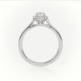 Round Cut Diamond 4 Prongs Halo Setting Engagement Ring — White Gold