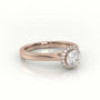 Round Cut Diamond 4 Prongs Halo Setting Engagement Ring — Rose Gold