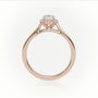 Round Cut Diamond 4 Prongs Halo Setting Engagement Ring — Rose Gold